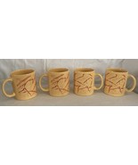 Waechtersbach Coffee Mugs Cup Set of 4 Spain Melon Orange Burnt Red Patt... - $39.99