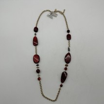 Chico&#39;s Necklace NEW Chunky Stone Pattern Hard Plastic Long - $13.99