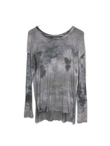 American Eagle Size XS Soft &amp; Sexy PLUSH Gray Tie Dye Raw Hem Top Oversized - £10.45 GBP