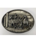 1983 Wild West, Cowboys, Saloon Gunfight Bergamot Brass Works Belt Buckl... - $12.99