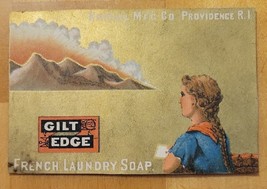 Gilt Edge (French Laundry Soap) - Young Lady, Gazing at Mountains - Trade Card - £3.11 GBP