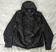 Scottevest Jacket Mens L Revolution Coat Black Convertible Vest Hood Tec... - $98.99