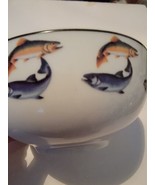 Pfaltzgraff Salmon Fish Soup Cereal Bowl 6in Porcelain Life Is Short  - £20.68 GBP