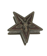 Sigil Of Baphomet Pentagram Shaped Bronze Finish Resin Trinket Box Satan... - £35.09 GBP