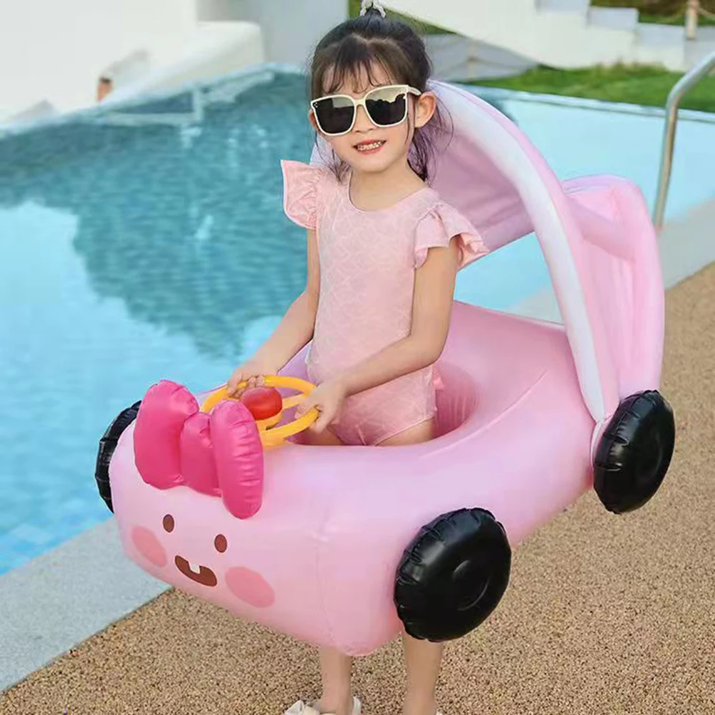 Play Baby Infant Float Pool Swimming Ring Inflatable Car with Removable Sunshade - £26.38 GBP
