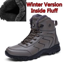 Men Boots Men Winter Shoes Plus Size 39~49 Warm Ankle Botas Hombre For Leather S - £65.39 GBP