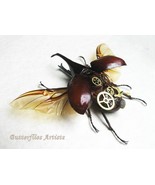Siamese Rhinoceros Beetle Mechanical Steampunk Shadowbox – Unique Art Di... - $2,249.45 MXN