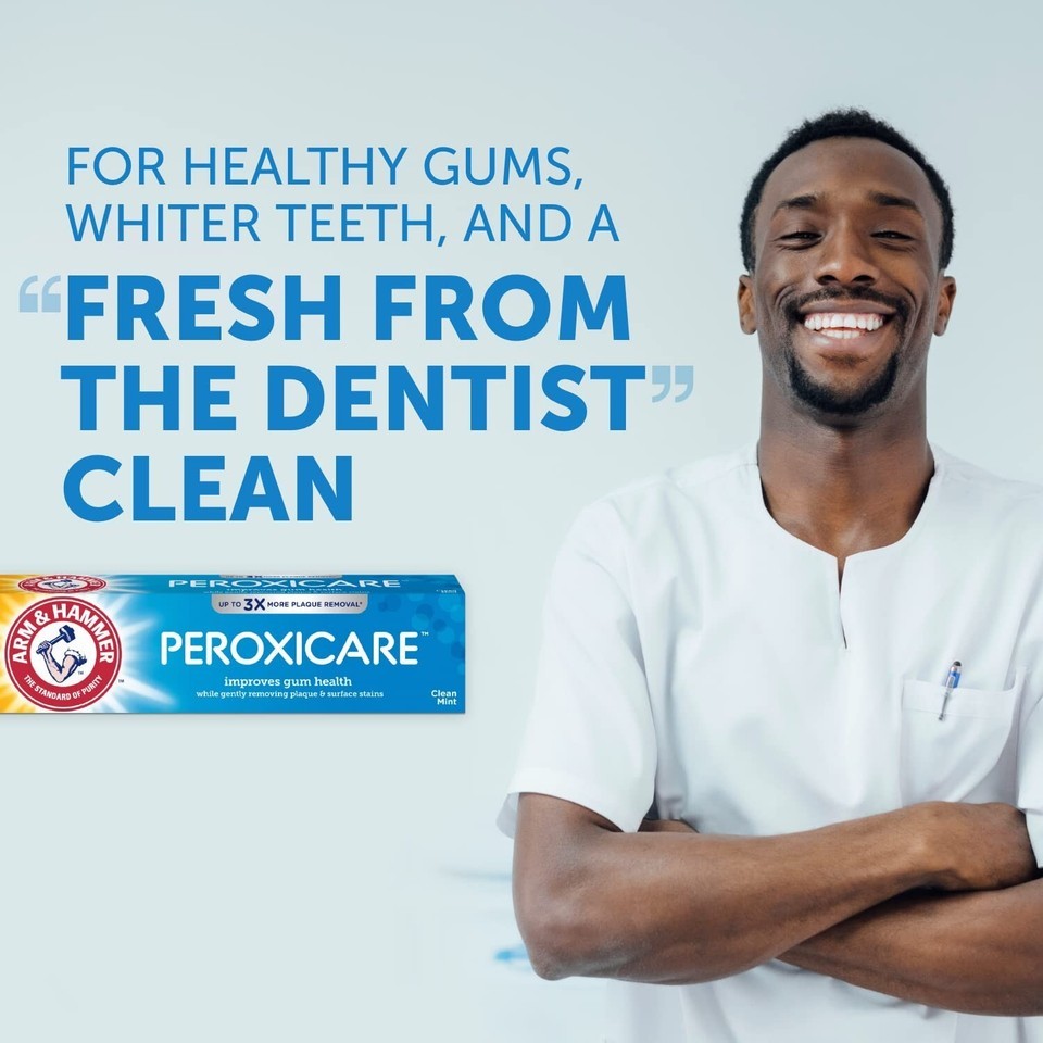 Arm & Hammer Peroxicare Toothpaste, Clean Mint Flavor 6.0oz (4-Pack) Item image 5