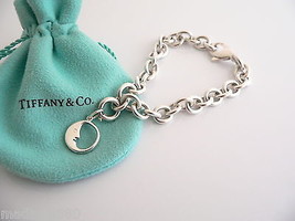 Tiffany &amp; Co Moon Bracelet Bangle Charm Pendant Chain Gift Pouch Love Si... - £438.04 GBP