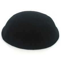 Judaica Place Kippah Black Fine Knit Serugah 15cm Without Holes - £10.55 GBP