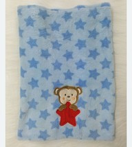 Baby Starters Blue Blanket Monkey Red Star Plush Lovey Security Boy B77 - £21.38 GBP