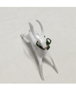Vintage small white hard plastic fawn deer Christmas winter holiday figu... - $27.16 CAD