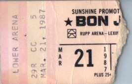 Bon Jovi Skid Row Ticket Stub March 21 1987 Lexington Kentucky - £19.37 GBP