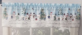 1 Fabric Printed Kitchen Valance(54x14&quot;)CHRISTMAS,SNOWMEN,HOLIDAY Wonderland,Lic - £12.65 GBP