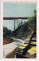 Postcard Railroad Bridge &amp; Jacob&#39;s Ladder Watkins Glen New York - £2.34 GBP