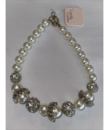 Camila Coelho Pearl and glass stones Necklace 16&quot; + 2&quot; long NEW - $36.05 CAD