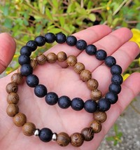 Set of volcanic stone bracelets for men / Set de pulseras piedra volcani... - $281.18 MXN