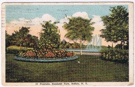 Postcard Fountain Humboldt Park Buffalo New York - £3.88 GBP