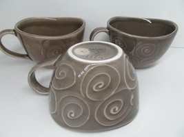 Sasaki Spa Taupe 3&quot; Coffee Mug  Hard To Find Has Some Crazing Bundle of 3 - £12.50 GBP