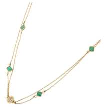 3.75 Carat Emerald Diamond Multi Strained Chain Necklace in 18K Yellow Gold - £2,517.24 GBP