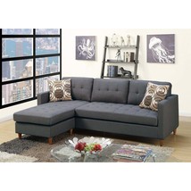 Reversible Linen-Like Sectional Sofa in Blue Grey - $938.99