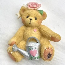 Teddy Bear Gardener Girl Pin Brooch - $12.00