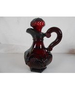 AVON - Vintage - 1876 Cape Cod Collection - Ruby Red Glass Cruet - $11.30