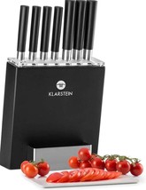 Knife Block Holder 8-Piece Set Kitchen Japan Design Stainless Steel Black - £68.32 GBP