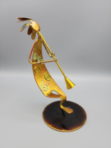 Kokopelly Metal Dancing Sculpture Gold Color Shiny 8.5&quot; by 3.5&quot; Southwest - $9.74