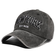 HOT Black NY Dyed Washed Retro Cotton - Plain Polo Style Baseball Ball Cap Hat - £15.32 GBP