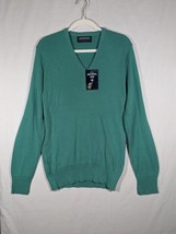 Vintage Puritan Sweater Size Large Green Pullover V Neck Orlon Acrylic NWT - $18.69