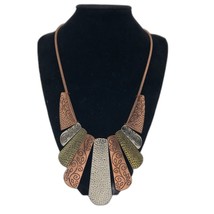 Vintage Multi Metal Abstract Design Women&#39;s Statement Necklace Rope Chain  - £19.65 GBP