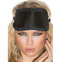 Leather Blindfold Ruffle Trim Adjustable Elastic Strap Sleep Mask Black ... - £12.53 GBP