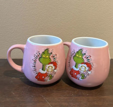 The Grinch set Of 2 Christmas Tea Coffee Mugs Cups New Red Green - £29.07 GBP