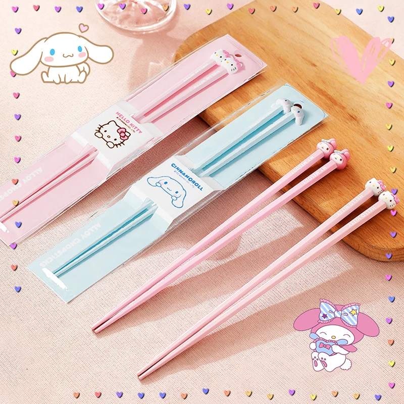 Sanrioed Chopstick Kawaii Dinnerware Metal Delicate Cartoon Lovely Practical - £10.83 GBP+