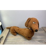 Braymer Toy Brown Dog Dachshund Stuffed animal Weiner 18” Plush vintage - £57.01 GBP