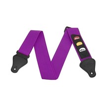 Tiger Music Guitar Strap with Pick Holder - Purple  - $19.00