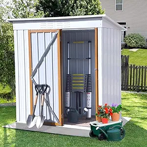 With Singe Lockable Door,Galvanized Metal Shed With Air Vent Suitable Fo... - $359.99