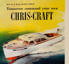 1944 Chris Craft Boats Advertisement War Speed Victory WW2 Era Boating E... - $554.45 MXN