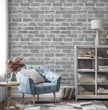 Timeet 17.7&quot; X 197&quot; 3D Gray Brick Wallpaper Is Available In Rolls Of - $41.96