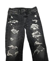 American Eagle Men’s Airflex Black Distressed Skinny Jeans 30x34 - $22.28