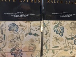 Ralph Lauren Constantina Cassandra 2pc King Shams Floral Cream Nip Nice $290 - $123.74