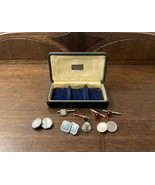 Lot Vintage Tuxedo Studs in Larter Jewelry Box - £20.60 GBP