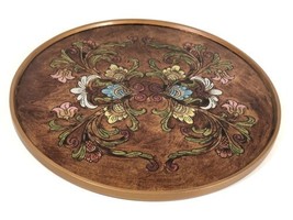 ROBERT M WEISS Reverse Hand Painted Wooden Glass Tray Display 13&quot; Made in Peru - £70.95 GBP