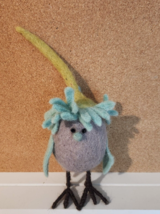 Felted Wool Standing GREEN/GRAY Egg Character - $14.80