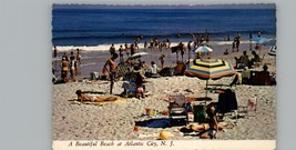 Vintage Beach At Atlantic Beach New Jersey 1970&#39;s Postcard - £3.88 GBP