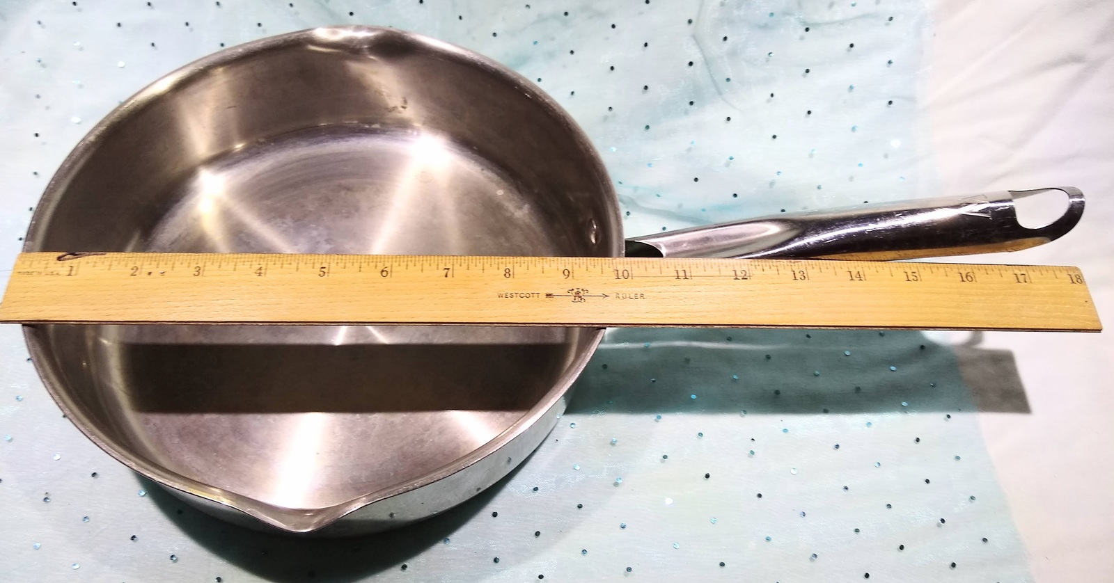 Vintage WearEver 9.5in Stainless Steel Saute' / Frying Pan w/2 Pouring Spouts - $31.95