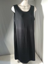 Newport News Women’s Black Cotton Knit Sleeveless Dress Cover Up Size L - £11.22 GBP
