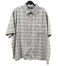 Murano Mens 3X Big Button Up Shirt Grey Black Geometric Print Bowling Vi... - £18.65 GBP