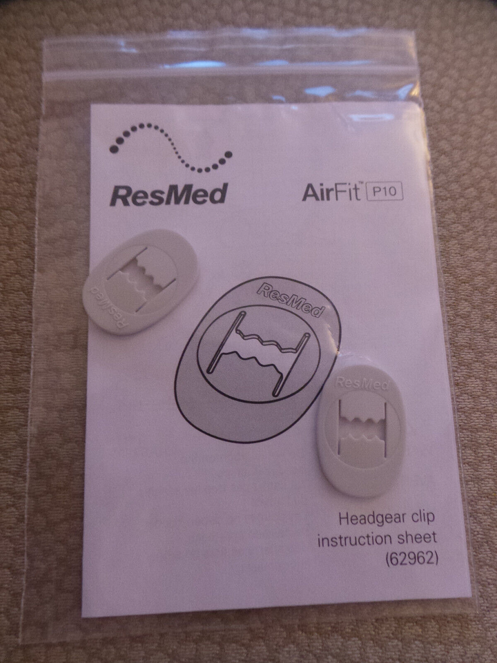 ResMed AirFit P10  Headgear Clips, 2 Pack CPAP, Clips Only New in Pkg - £4.74 GBP